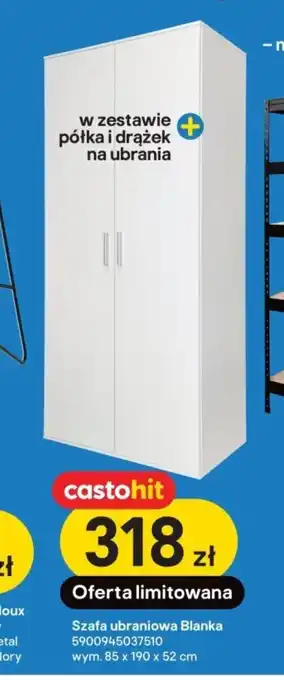 Castorama Szafa ubraniowa Blanka wym. 85 x 190 x 52 cm oferta
