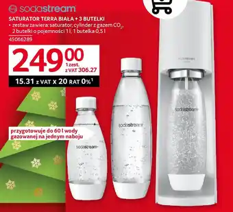 Selgros sodastream SATURATOR TERRA BIAŁA + 3 BUTELKI oferta