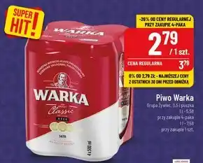 Polomarket Warka classic piwo jasne 4 x 500 ml oferta