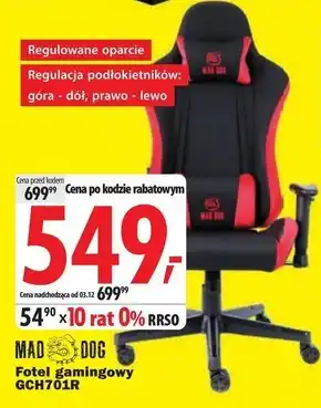 Media Expert Fotel gamingowy mad dog oferta