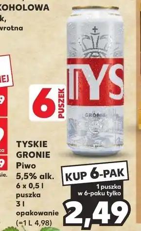 Kaufland Tyskie piwo jasne 500 ml oferta