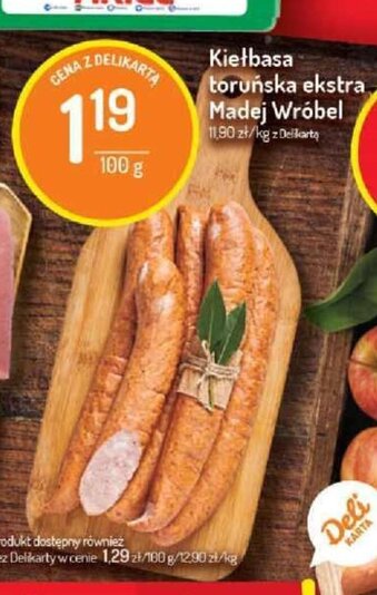Delikatesy Centrum Kiełbasa toruńska ekstra Madej Wróbel 100g oferta