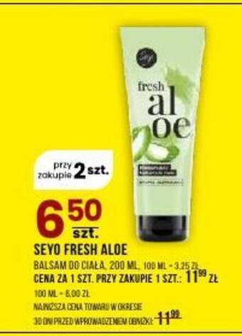 Drogerie Natura SEYO FRESH ALOE BALSAM DO CIAŁA, 200 BALSAM DO CIAŁA, 200 ML oferta