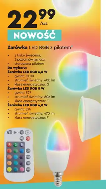 Biedronka Żarówka LED RGB z pilotem oferta