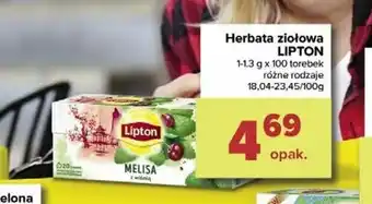 Carrefour Herbata ziołowa Lipton 100tb. oferta