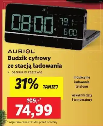 Lidl AURIOL Budzik cyfrowy ze stacją ładowania oferta