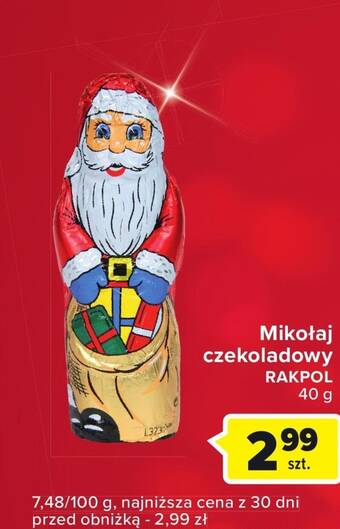 Globi Mikołaj z czekolady rakpol oferta