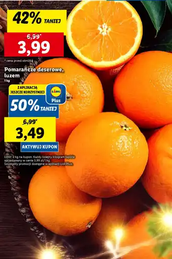 Lidl Pomarańcze deserowe 1kg oferta