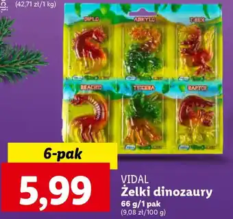 Lidl VIDAL Żelki dinozaury 66 g oferta