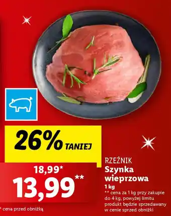Lidl RZEŹNIK Szynka wieprzowa 1 kg oferta