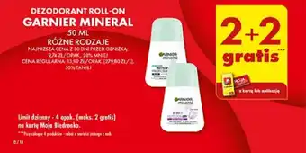 Biedronka DEZODORANT ROLL-ON GARNIER MINERAL 50 ml oferta