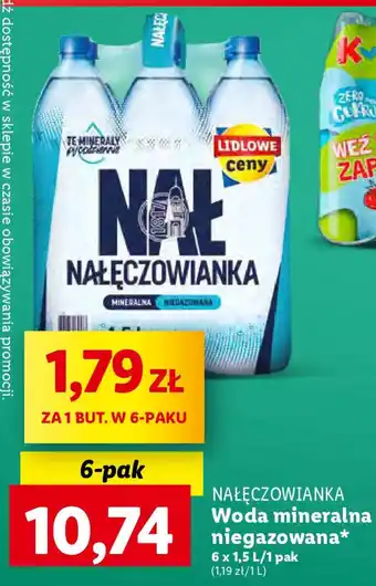 Lidl NAŁĘCZOWIANKA Woda mineralna niegazowana 6 x 1,5 l oferta