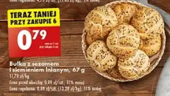 Biedronka Bułka z sezamem i siemieniem lnianym 67 g oferta