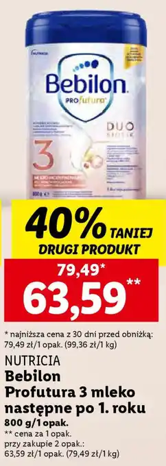 Lidl NUTRICIA Bebilon Profutura 3 mleko następne po 1. roku 800 g oferta