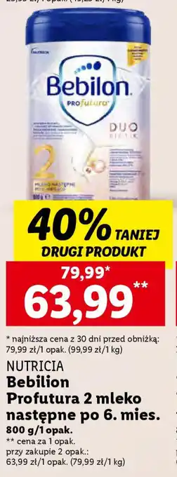 Lidl NUTRICIA Bebilion Profutura 2 mleko następne po 6. mies. 800 g oferta