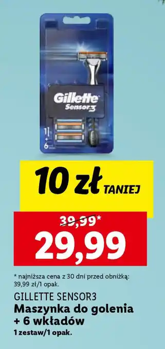 Lidl GILLETTE SENSOR3 Maszynka do golenia + 6 wkładów oferta