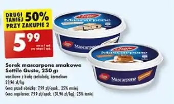 Biedronka Serek mascarpone smakowe Sottile Gusto 250 g oferta