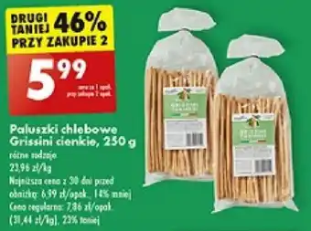 Biedronka Paluszki chlebowe Grissini cienkie, 250 g oferta