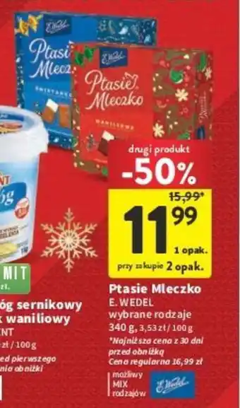 Intermarche Ptasie Mleczko E. WEDEL 340 g oferta
