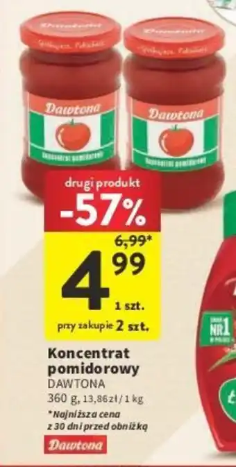 Intermarche Koncentrat pomidorowy DAWTONA 360 g oferta