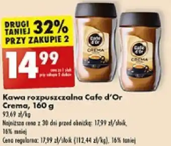 Biedronka Kawa rozpuszczalna Cafe d'Or Crema, 160 g oferta