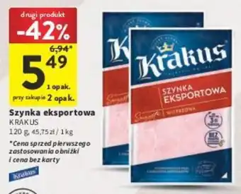 Intermarche Szynka eksportowa KRAKUS 120 g oferta