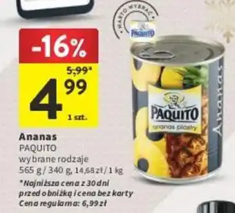 Intermarche Ananas PAQUITO 565 g oferta