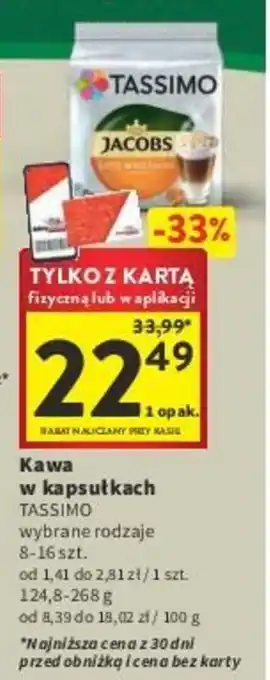 Intermarche Kawa w kapsułkach TASSIMO 8-16 szt. oferta