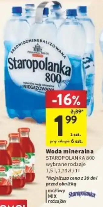 Intermarche Woda mineralna STAROPOLANKA 800 1,5 l oferta