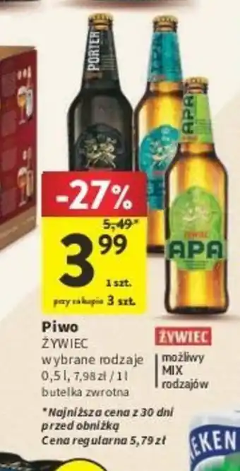 Intermarche Piwo ŻYWIEC 0,5l oferta