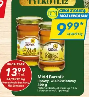 Lewiatan Miód Bartnik lipowy wielokwiatowy 400g oferta