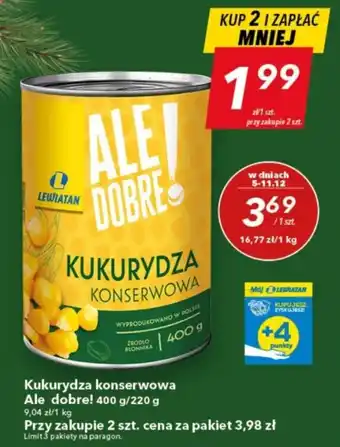 Lewiatan Kukurydza konserwowa Ale dobre! 400 g oferta