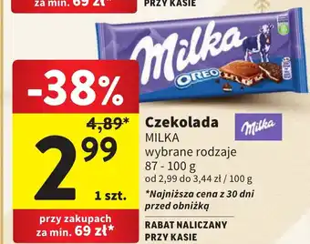 Intermarche Czekolada MILKA 87-100g oferta