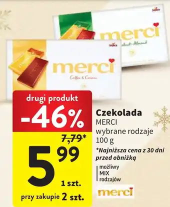 Intermarche Czekolada MERCI 100 g oferta