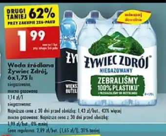Biedronka Woda źródlana Żywiec Zdrój 6x1,75l oferta