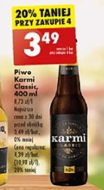 Biedronka Piwo Karmi Classic 400ml oferta