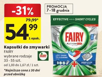 Intermarche Kapsułki do zmywarki FAIRY 33-55szt. oferta