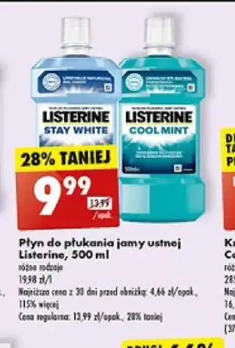 Biedronka Płyn do płukania jamy ustnej Listerine 500ml oferta