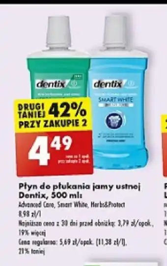 Biedronka Płyn do płukania jamy ustnej Dentix 500ml oferta