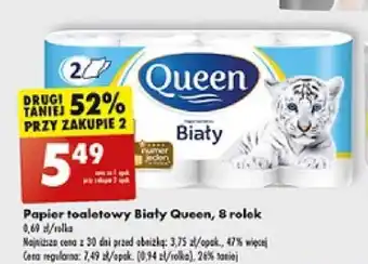 Biedronka Papier toaletowy BIały Queen 8 rolek oferta