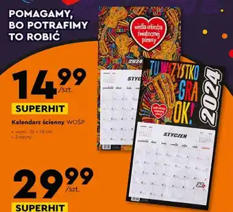 Biedronka Kalendarz ścienny WOŚP oferta