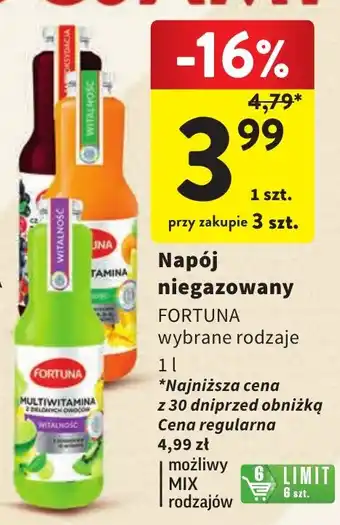 Intermarche Napój niegazowany FORTUNA 1 l oferta