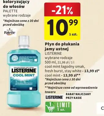 Intermarche Płyn do płukania jamy ustnej LISTERINE 500 ml oferta