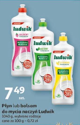 Auchan Płyn lub balsam do mycia naczyń Ludwik 1040 g oferta