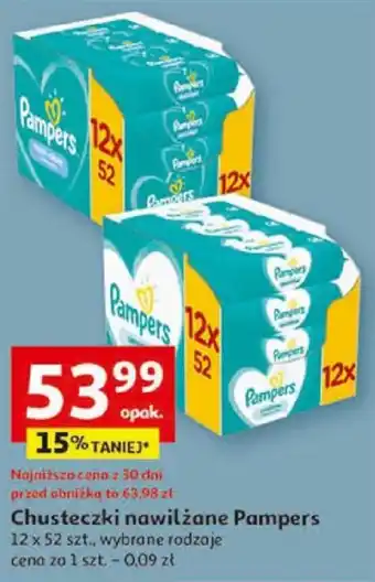 Auchan Chusteczki nawilżane Pampers 12 x 52 szt. oferta