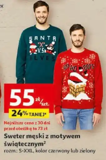 Auchan Sweter męski z motywem świątecznym oferta