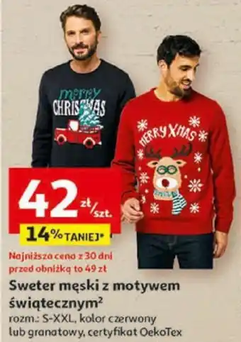 Auchan Sweter męski z motywem świątecznym oferta