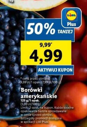 Lidl Borówki amerykańskie 125 g oferta