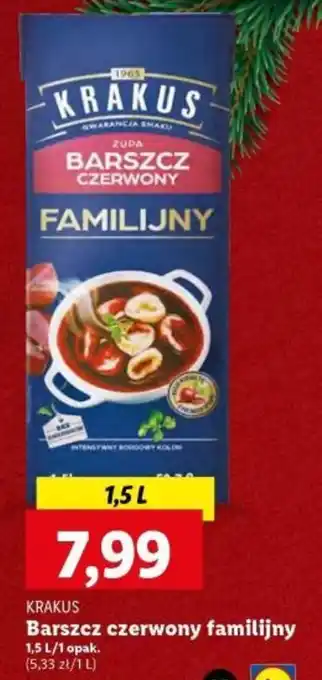 Lidl KRAKUS Barszcz czerwony familijny 1,5 L oferta