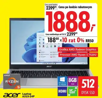 Media Expert Laptop acer oferta